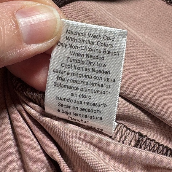 Venus Draped Pink/Gray Long Sleeve Ombre Blouse M - Picture 7 of 9